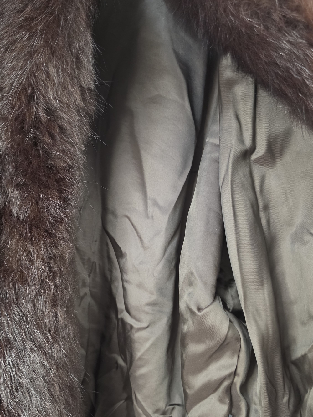 Roxciticus Vintage Brown Leather Fox Fur Trim Coat Large Jacket Hong Kong Orgin - Picture 8 of 14
